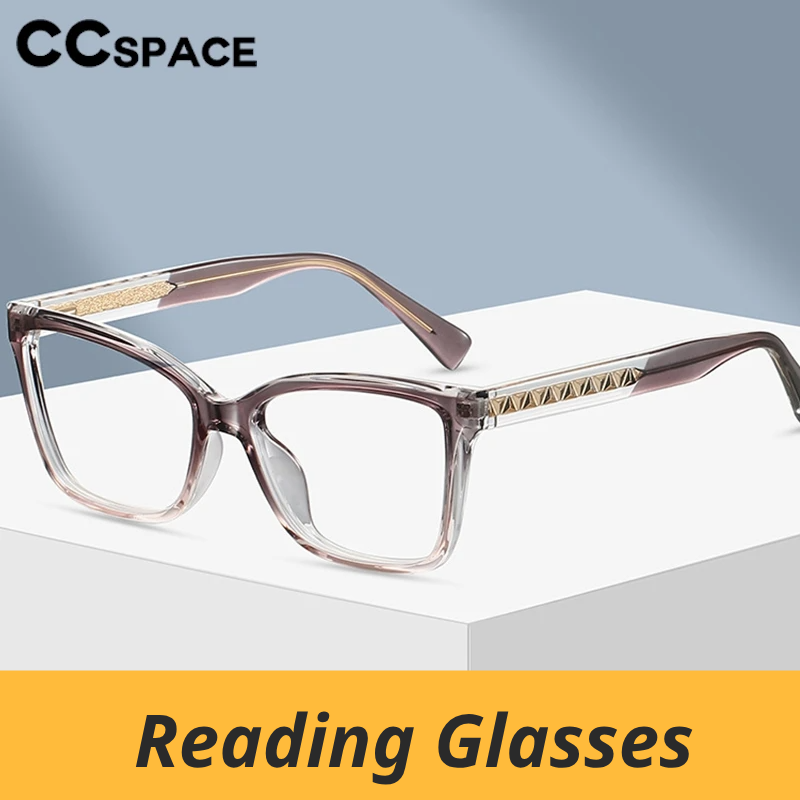 CCspace Unisex Full Rim Square Tr 90 Alloy Reading Glasses 802710
