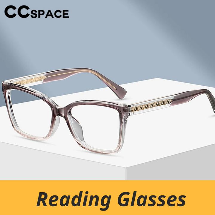 CCspace Unisex Full Rim Square Tr 90 Alloy Reading Glasses 802710