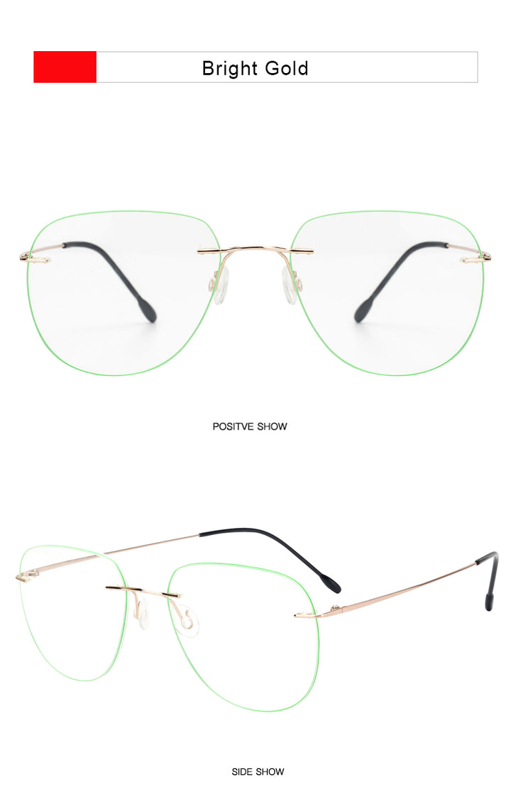 Krasivyy Unisex Rimless Oval Titanium Eyeglasses Kr05.