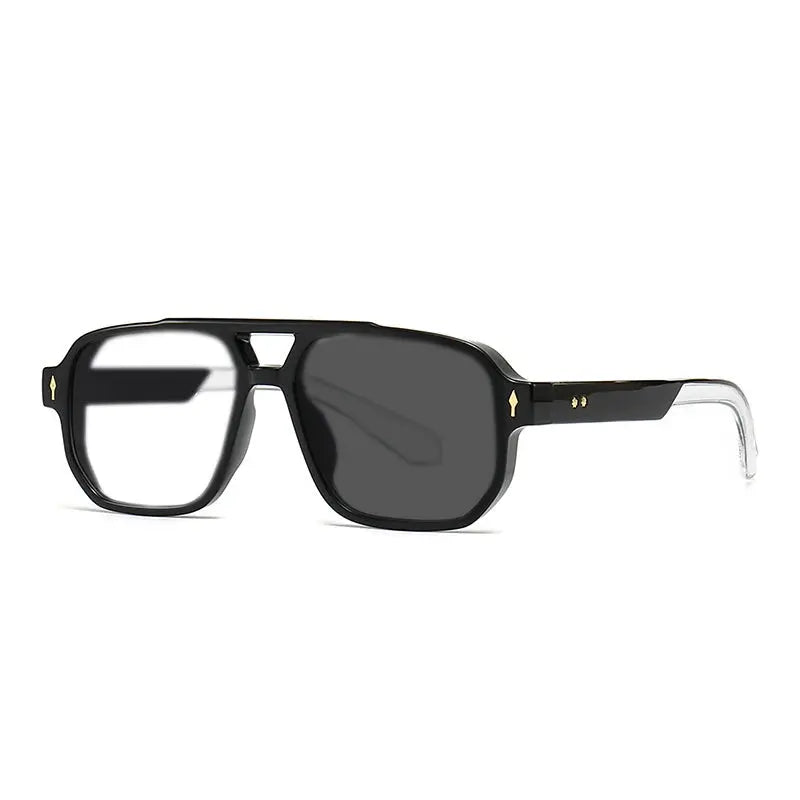 Kocolior Unisex Full Rim Square Double Bridge Tr 90 Alloy Reading Glasses 76061.