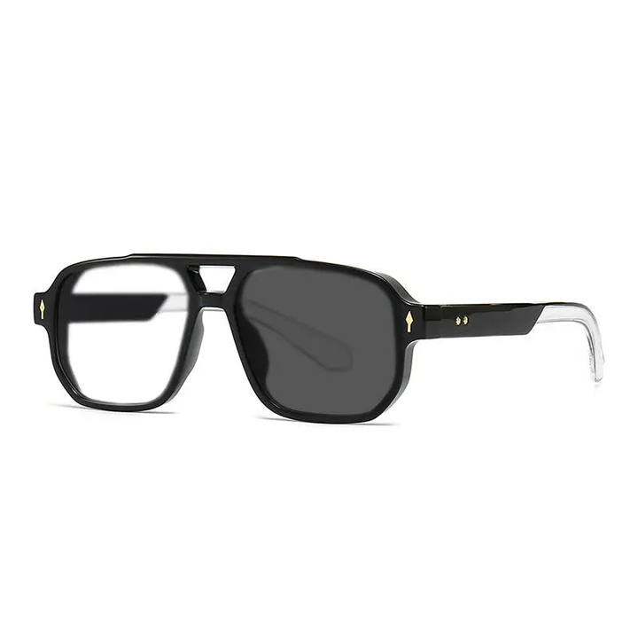 Kocolior Unisex Full Rim Square Double Bridge Tr 90 Alloy Reading Glasses 76061.