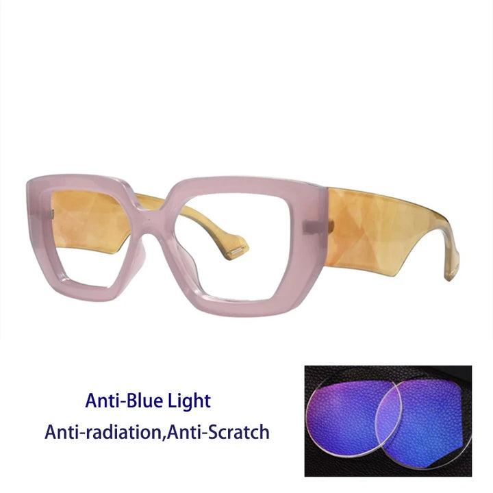 Kocolior Unisex Full Rim Square Acetate Photochromic Reading Glasses 86320.