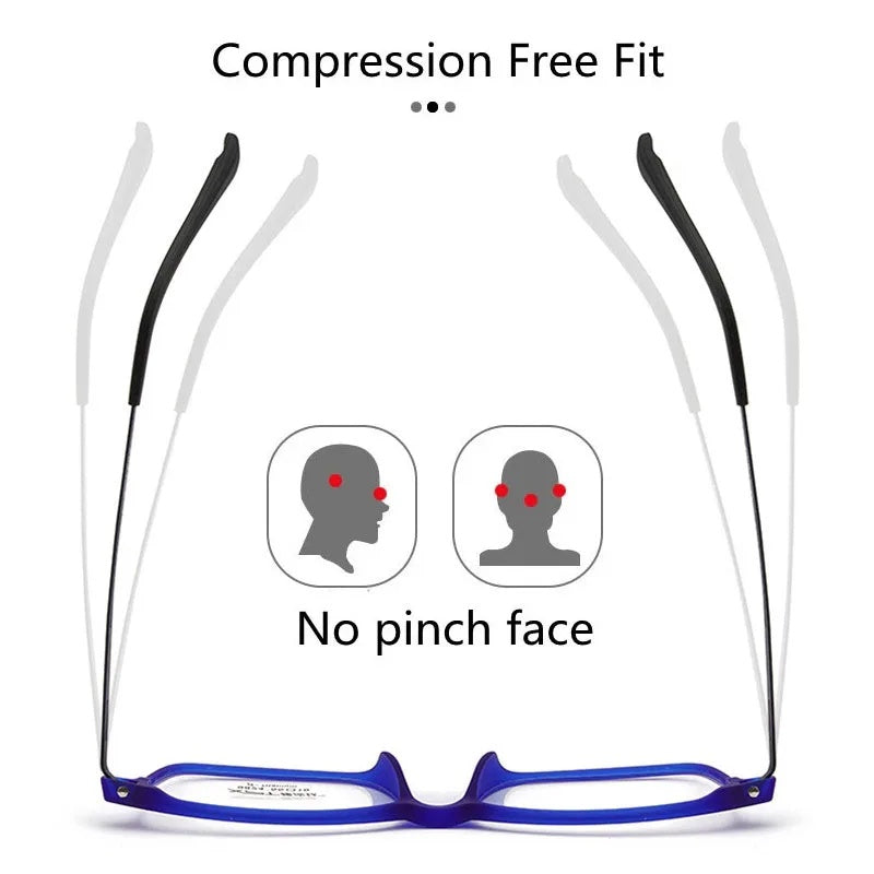Kocolior Unisex Full Rim Square Titanium Alloy Hyperopic Reading Glasses 9824 — view 4 | Kocolior at FuzWeb