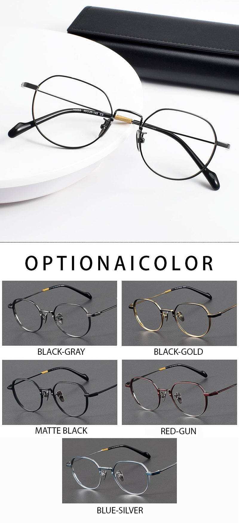 Chashma Ottica Unisex Full Rim Polygon Round Titanium Eyeglasses 20066 — view 2 | Chashma Ottica at FuzWeb