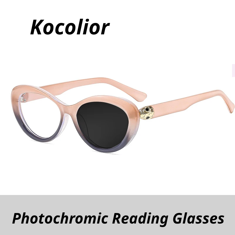 Kocolior Women's Full Rim Cat Eye Tr 90 Alloy Photochromic Reading Glasses 477139