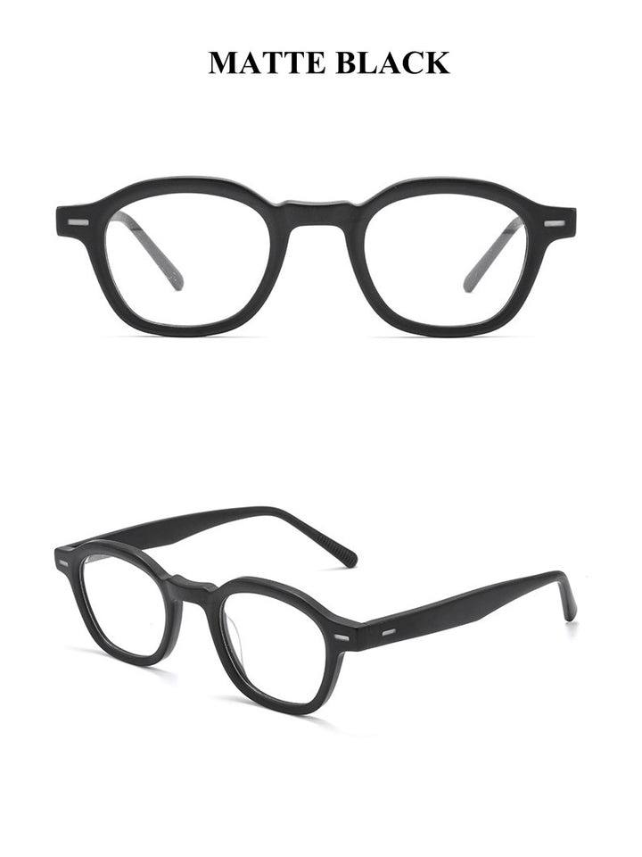 Chashma Ochki Unisex Full Rim Polygon Oval Acetate Eyeglasses 881003.