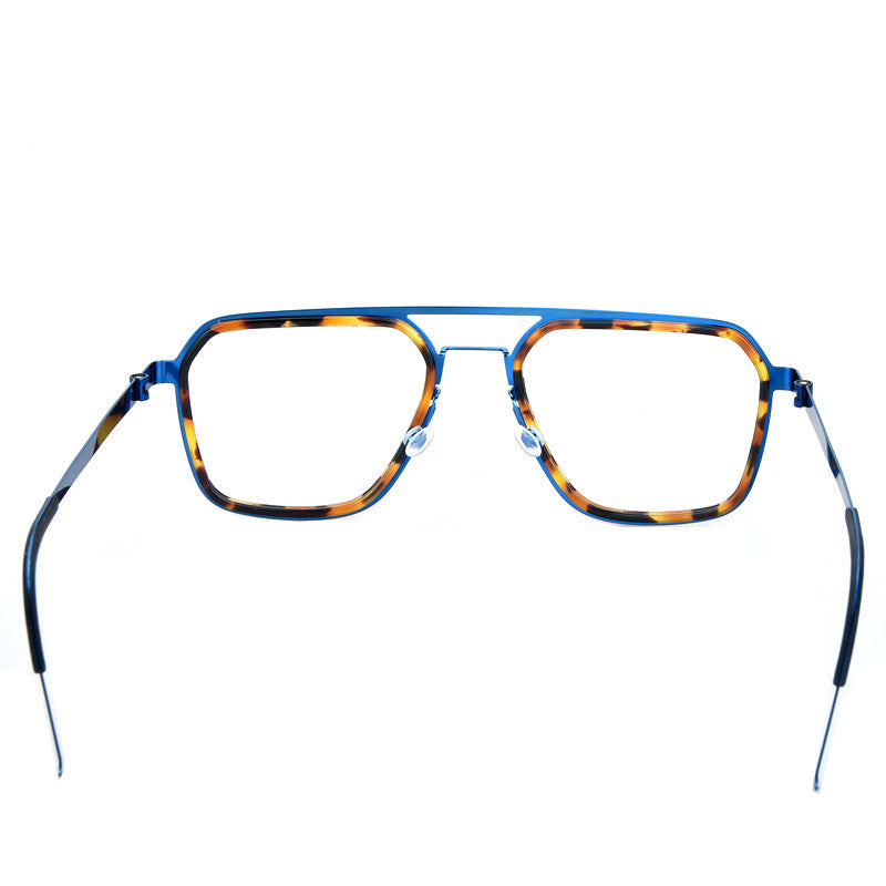 Aimee Unisex Full Rim Square Double Bridge Titanium Acetate Eyeglasses 19753.