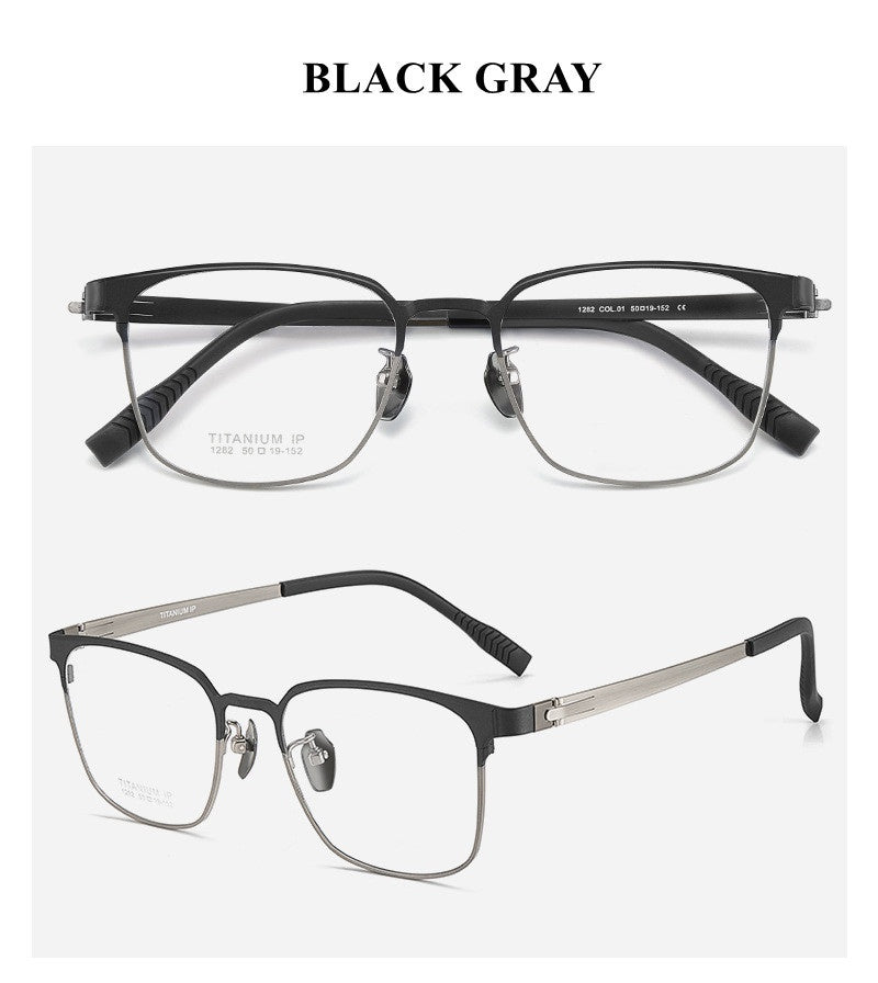 Chashma Ochki Unisex Full Rim Square Titanium Eyeglasses 881282.