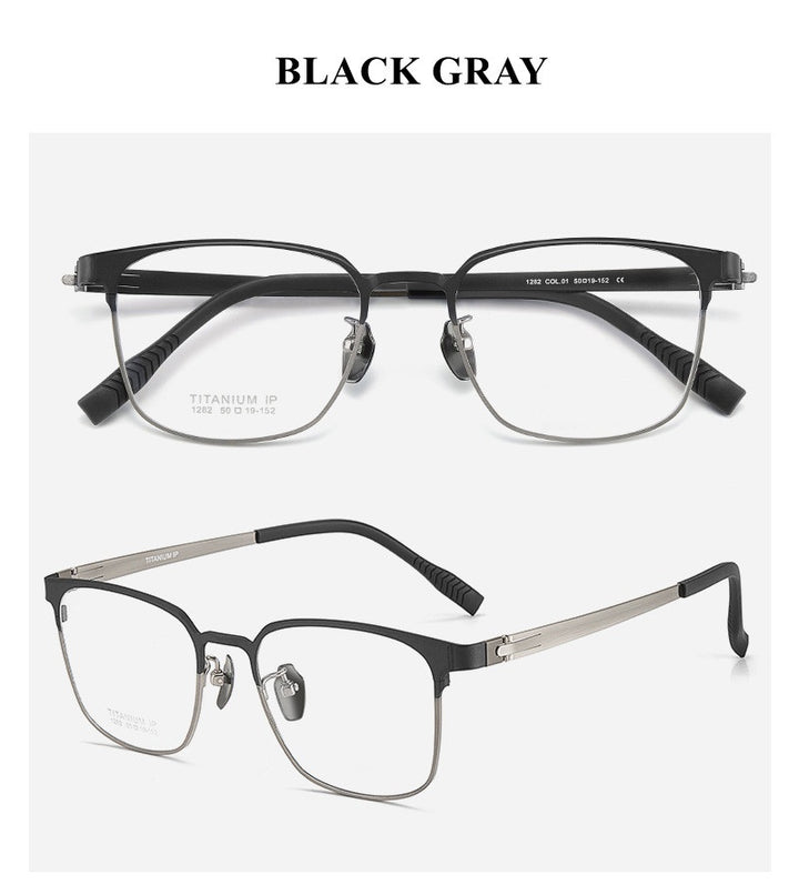 Chashma Ochki Unisex Full Rim Square Titanium Eyeglasses 881282.