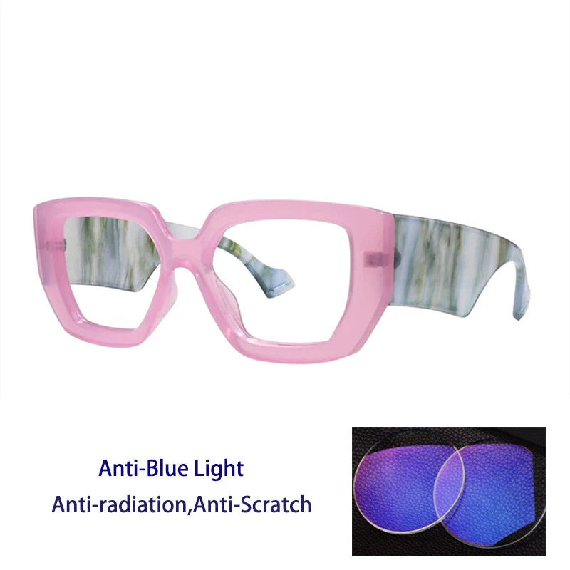 Kocolior Unisex Full Rim Square Acetate Photochromic Reading Glasses 86320.