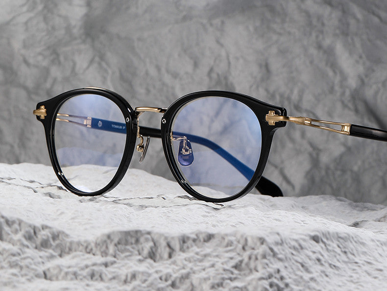 Aimee Unisex Full Rim Oval Round Titanium Acetate Eyeglasses 462148 — view 1 | Aimee at FuzWeb