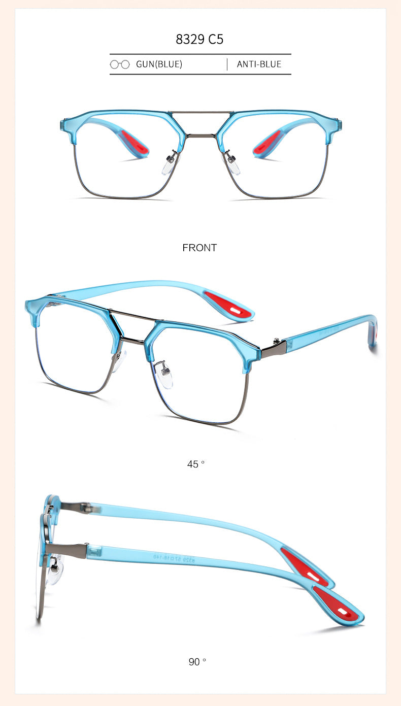 Kocolior Unisex Full Rim Square Tr 90 Alloy Double Bridge Photochromic Reading Glasses 968329.