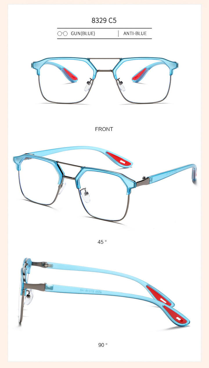 Kocolior Unisex Full Rim Square Tr 90 Alloy Double Bridge Photochromic Reading Glasses 968329.