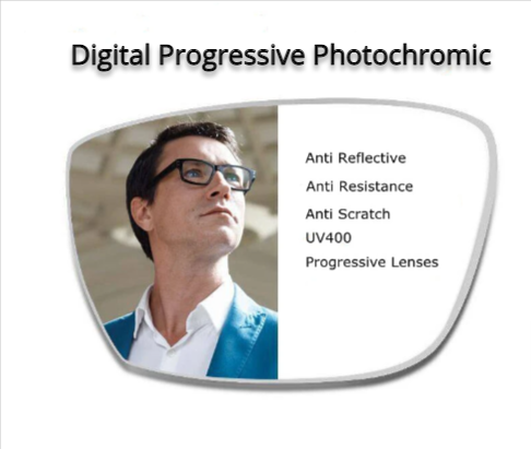 Chashma Ottica Digital Progressive Photochromic Lenses Lenses Chashma Ottica Lenses 1.61 Gray 