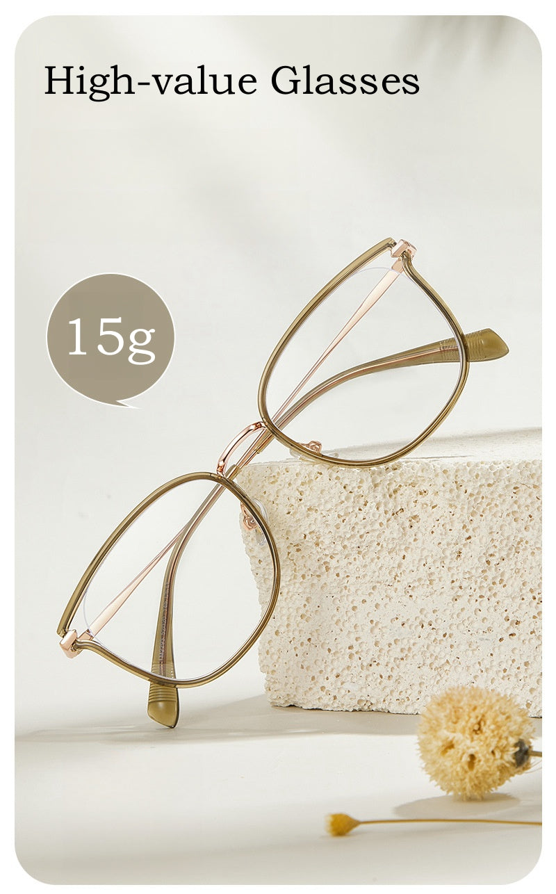 Yimaruili Womens Full Rim Square Cat Eye Alloy Tr 90 Eyeglasses Y2293 — view 1 | Yimaruili Eyeglasses at FuzWeb