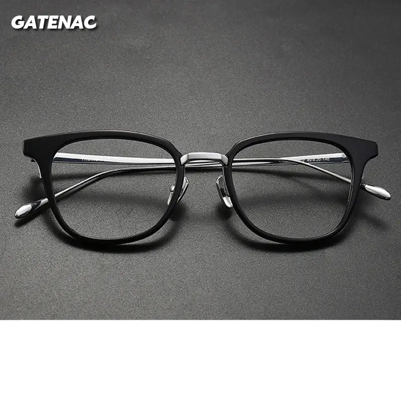 Gatenac Unisex Full Rim Square Acetate Titanium Eyeglasses 679903 — view 1 | Gatenac at FuzWeb