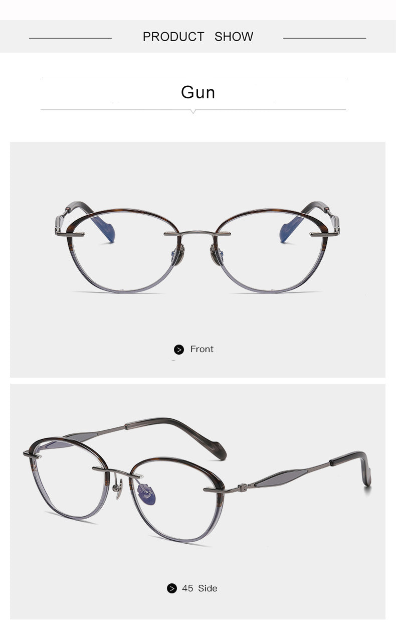 Krasivyy Unisex Full Rim Oval Square Titanium Acetate Eyeglasses 316076.