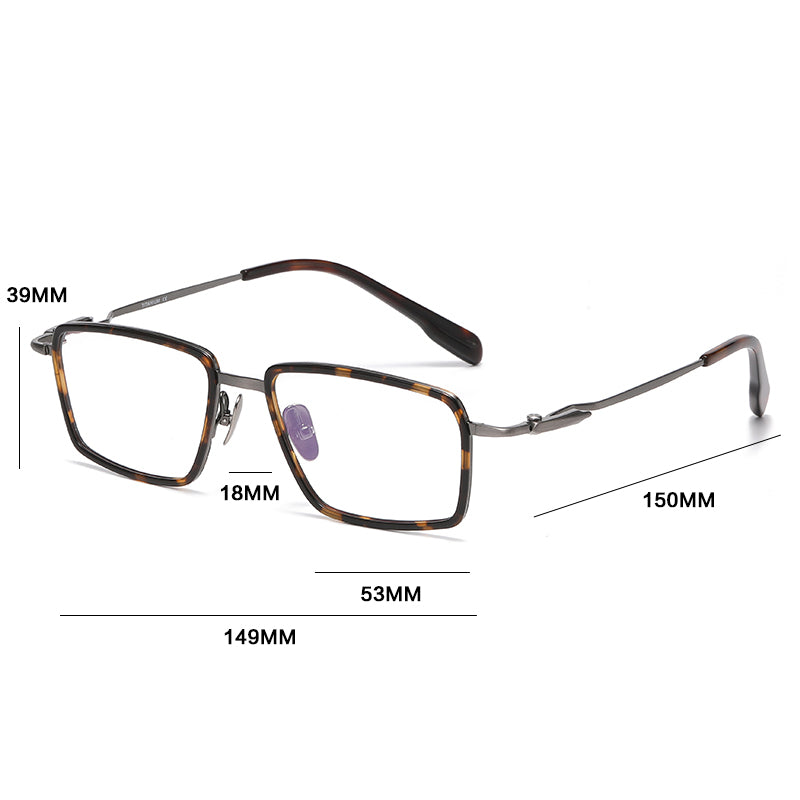 Gatenac Unisex Full Rim Square Titanium Acetate Photochromic Reading Glasses 840061 — view 1 | Gatenac at FuzWeb