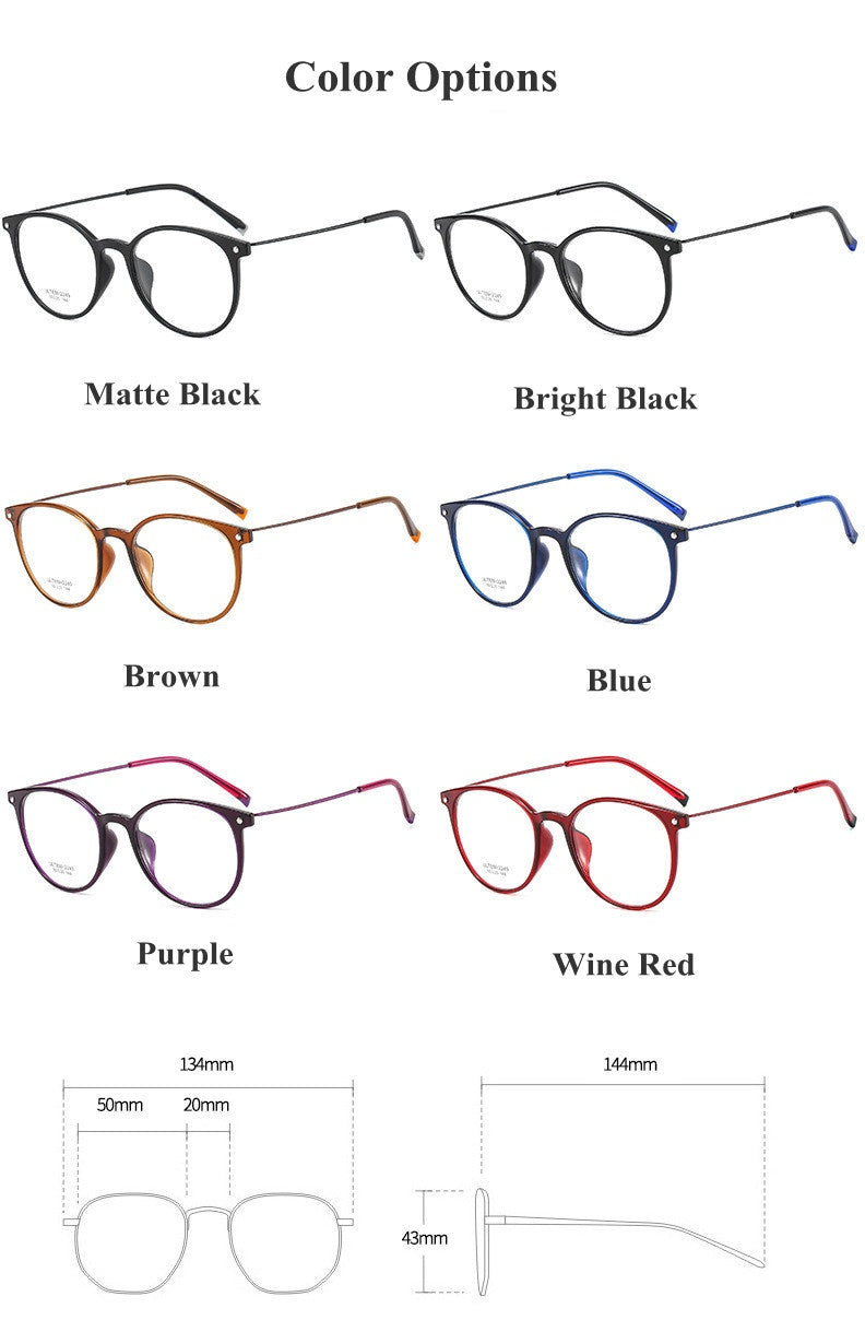 Chashma Ochki Womens Full Rim Round Ultem Alloy Eyeglasses 32149 — view 1 | Chashma Ochki at FuzWeb
