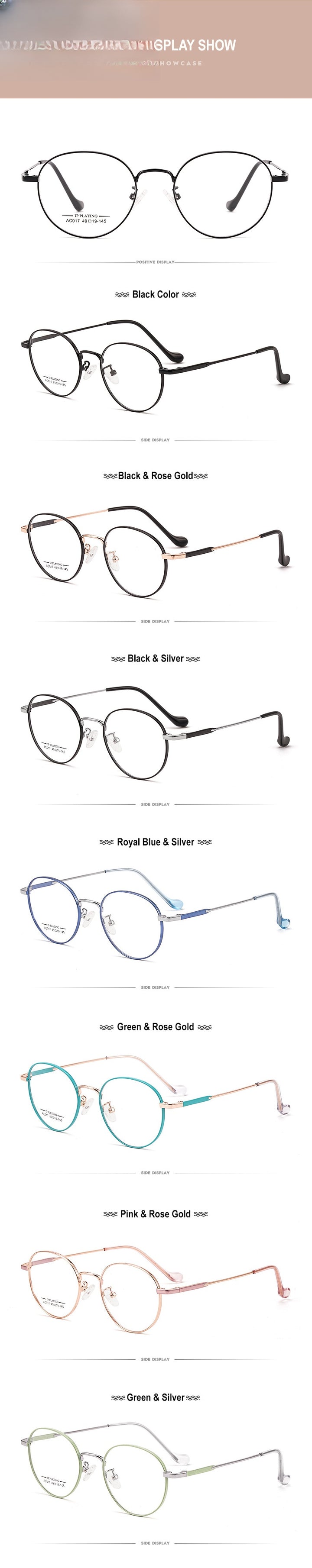 Chashma Ottica Unisex Full Rim Oval Stainless Steel Eyeglasses A017.
