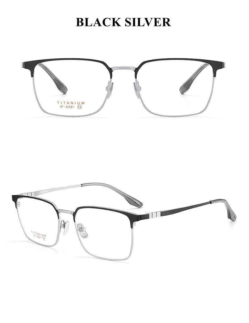 Chashma Ottica Unisex Full Rim Square Titanium Eyeglasses 976261 FuzWeb
