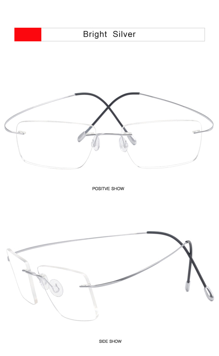 Krasivyy Mens Rimless Square Titanium Eyeglasses Kr6064 — view 10 | Krasivyy at FuzWeb