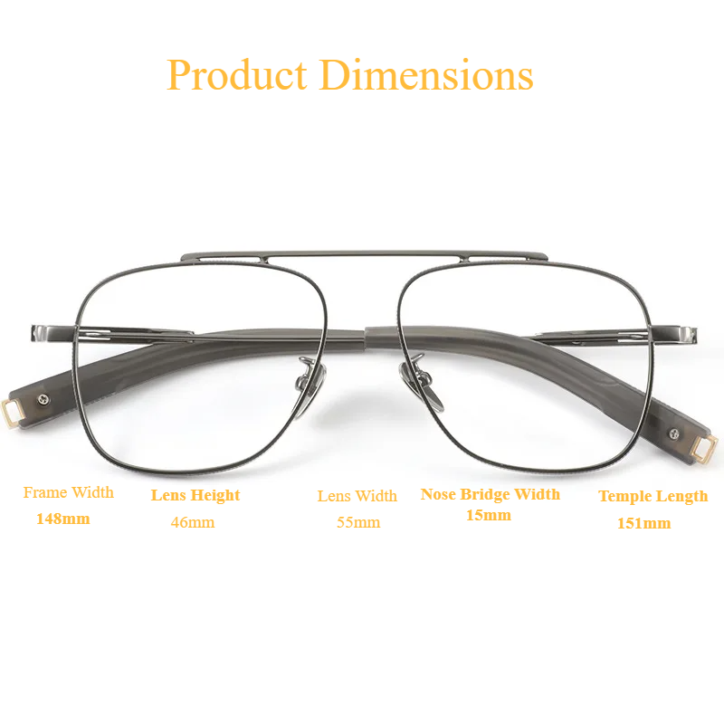 Zirosat Men's Full Rim Square Titanium Eyeglasses 344105