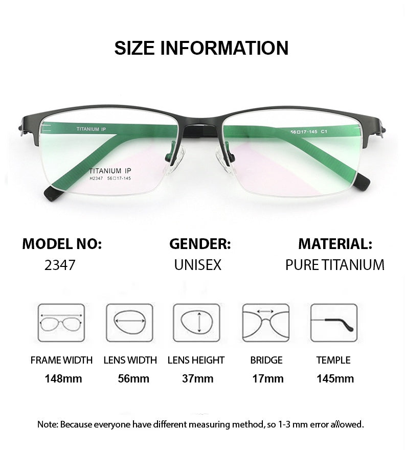 Chashma Mens Semi Rim Square Screwless Titanium Eyeglasses 882347 — view 1 | Chashma at FuzWeb