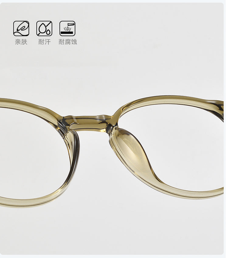 Bclear Unisex Full Rim Round Tr 90 Titanium Eyeglasses 90302.