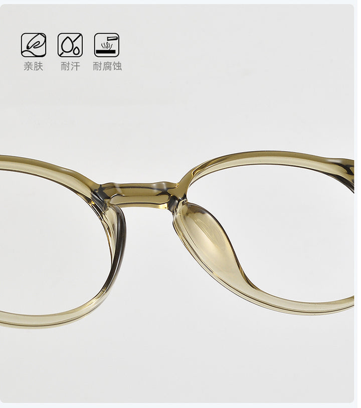 Bclear Unisex Full Rim Round Tr 90 Titanium Eyeglasses 90302.