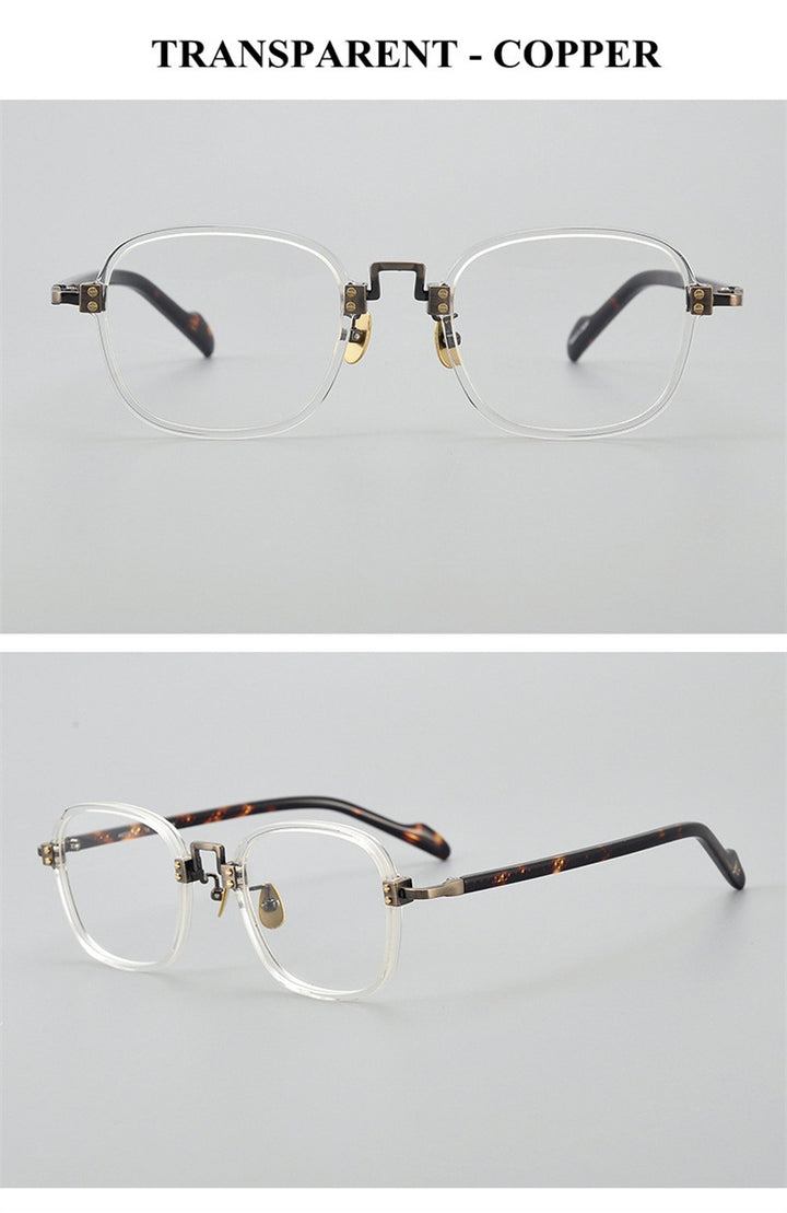 Chashma Unisex Full Rim Square Acetate Titanium Eyeglasses 190038.