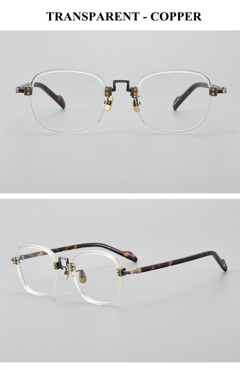 Chashma Unisex Full Rim Square Acetate Titanium Eyeglasses 190038.