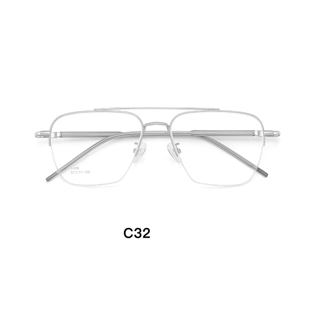 Gmei Optical 6486 men's semi-rimless titanium alloy prescription eyeglasses — view 7
