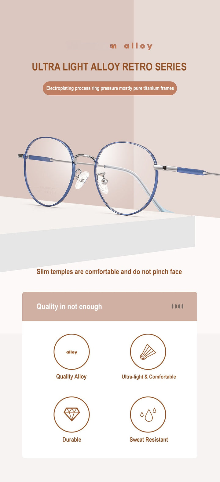 Chashma Ottica Unisex Full Rim Oval Stainless Steel Eyeglasses A017.