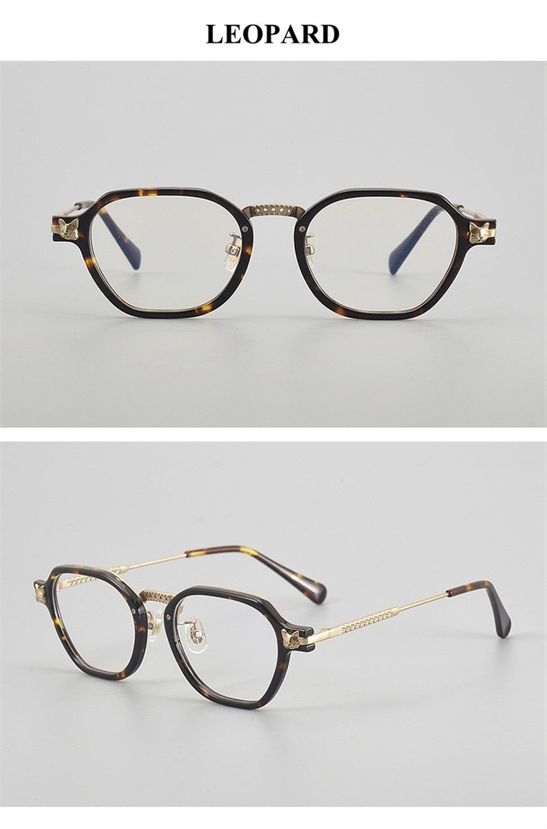 Chashma Ochki Unisex Full Rim Poygon Titanium Acetate Eyeglasses 361009.