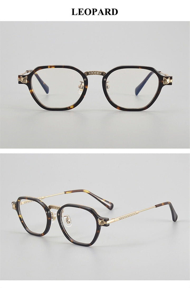 Chashma Ochki Unisex Full Rim Poygon Titanium Acetate Eyeglasses 361009.
