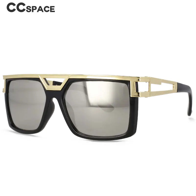 CCspace Mens Full Rim Large Rectangular Double Bridge Acetate Frame Sunglasses 54598 — view 12 | CCspace Sunglasses at FuzWeb