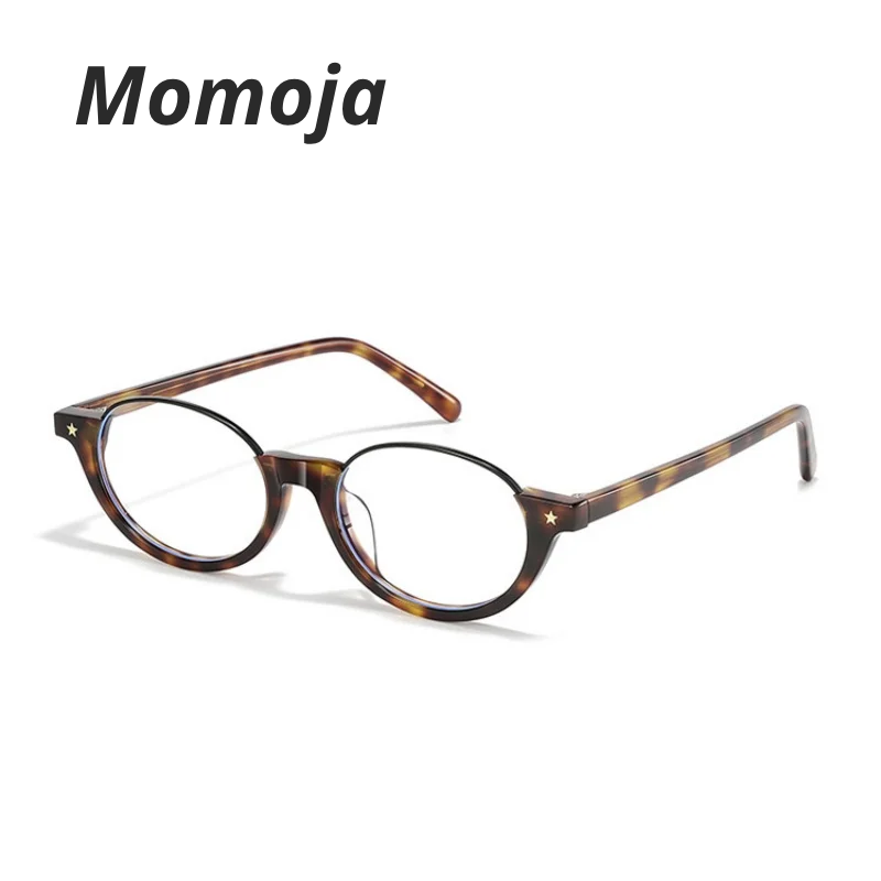 Momoja Unisex Full Rim Oval Acetate Titanium Eyeglasses 720812