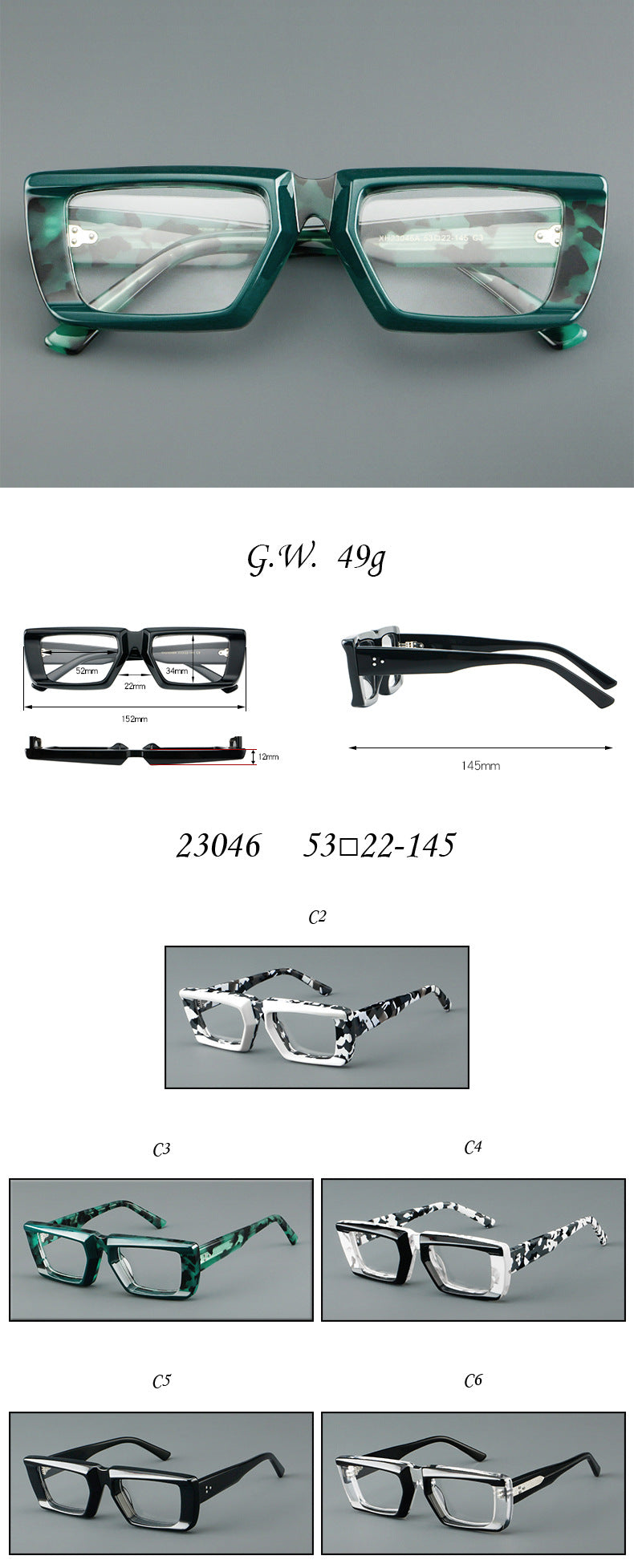 Vicky Unisex Full Rim Square Brow Line Acetate Reading Glasses 623046 — view 1 | Vicky at FuzWeb