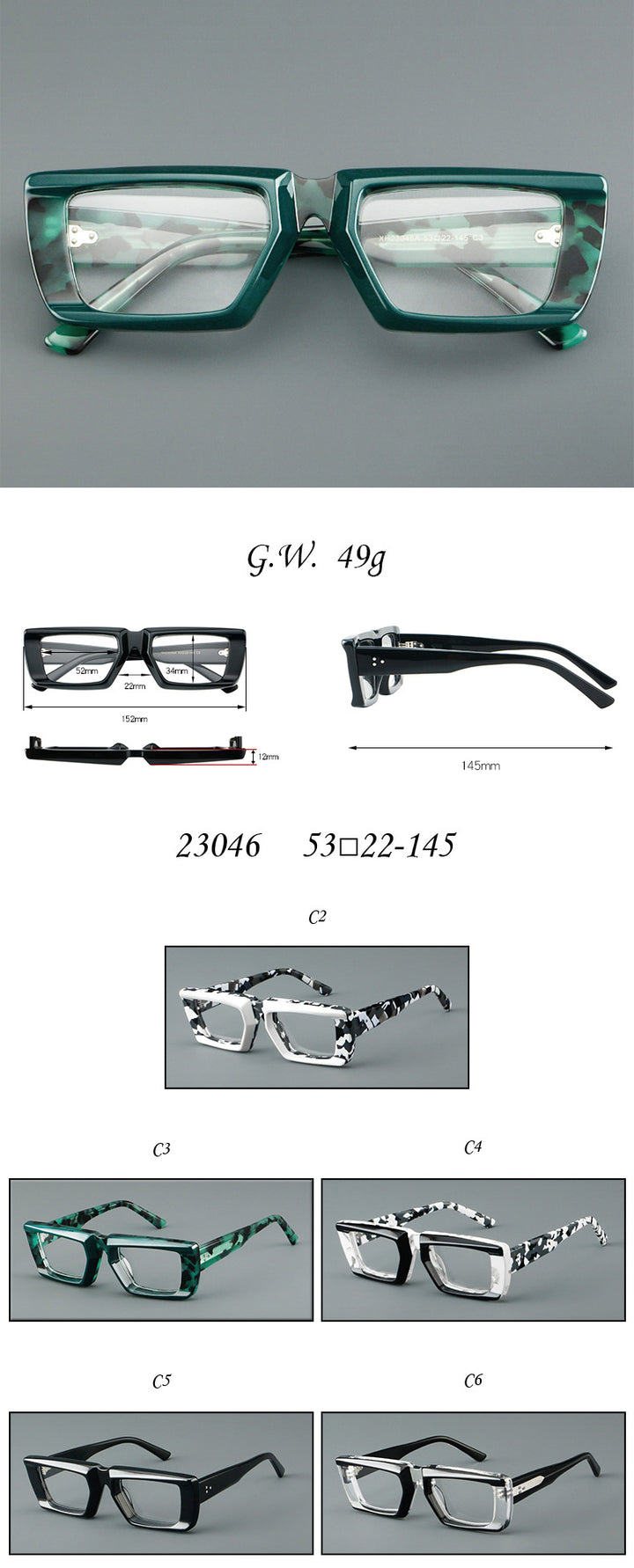 Vicky Unisex Full Rim Square Brow Line Acetate Reading Glasses 623046 — view 1 | Vicky at FuzWeb