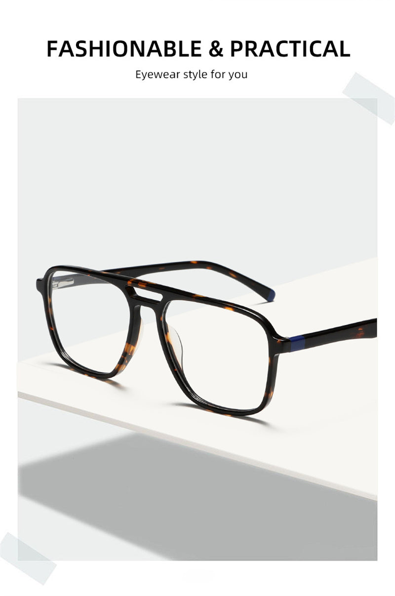 Summer Flower Womens Full Rim Square Double Bridge Acetate Eyeglasses 61001 — view 2 | Summer Flower at FuzWeb
