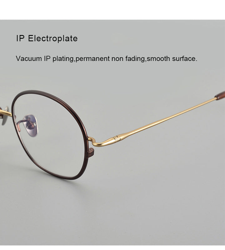 Krasivyy Unisex Full Rim Irregular Round Titanium Eyeglasses 45960.