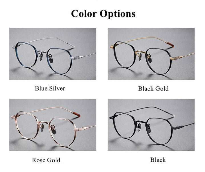 Chashma Ochki Womens Full Rim Flat Top Oval Titanium Eyeglasses 84803 — view 6 | Chashma Ochki at FuzWeb