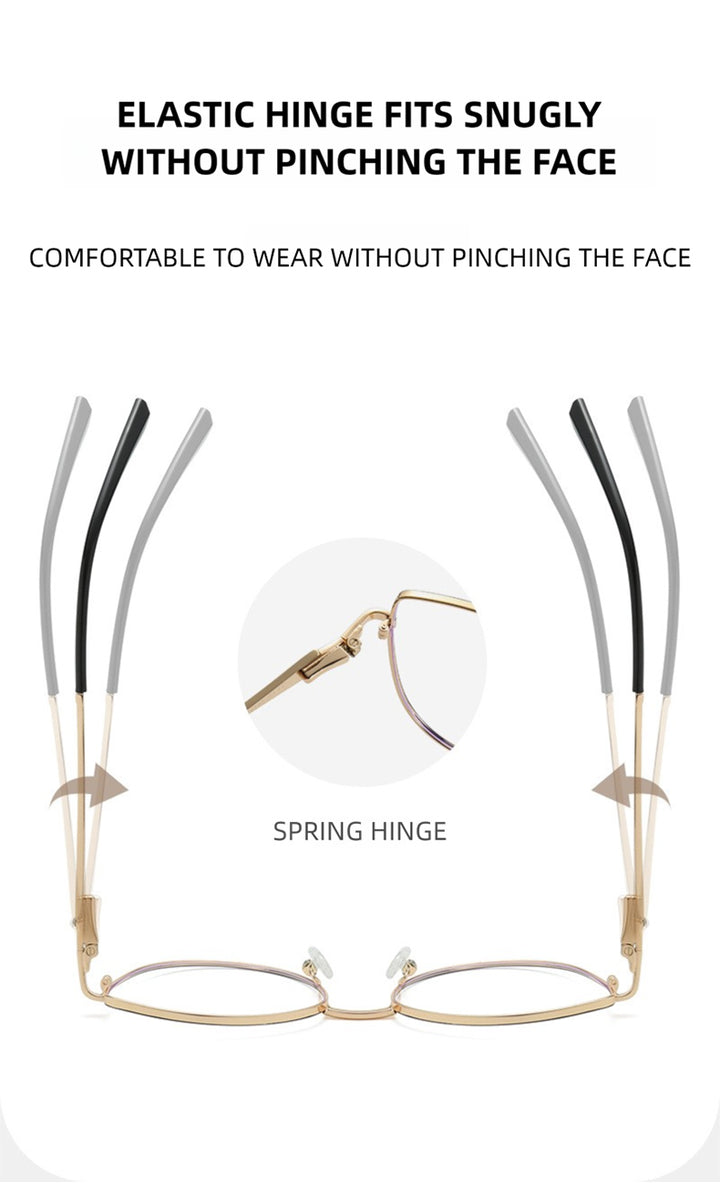 Kansept Womens Full Rim Oval Cat Eye Alloy Reading Glasses — view 2 | Kansept at FuzWeb
