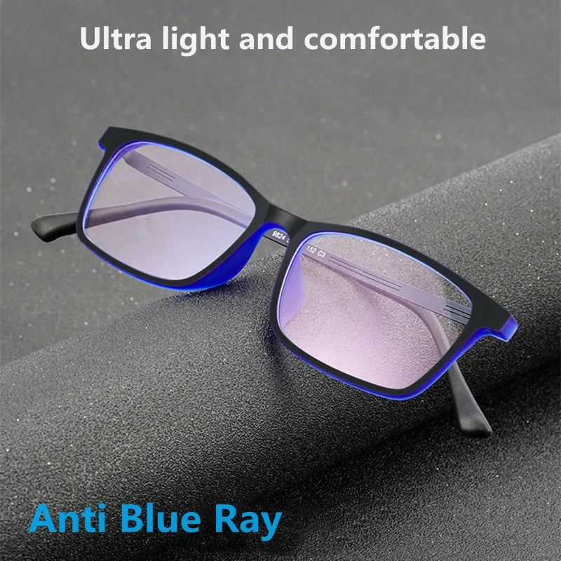 Kocolior Unisex Full Rim Square Titanium Alloy Hyperopic Reading Glasses 9824 — view 1 | Kocolior at FuzWeb