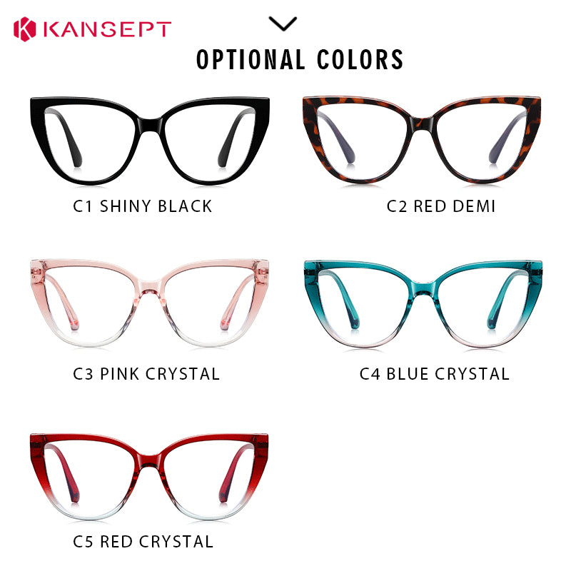 Kansept Unisex Full Rim Cat Eye Tr 90 Frames 152490 FuzWeb
