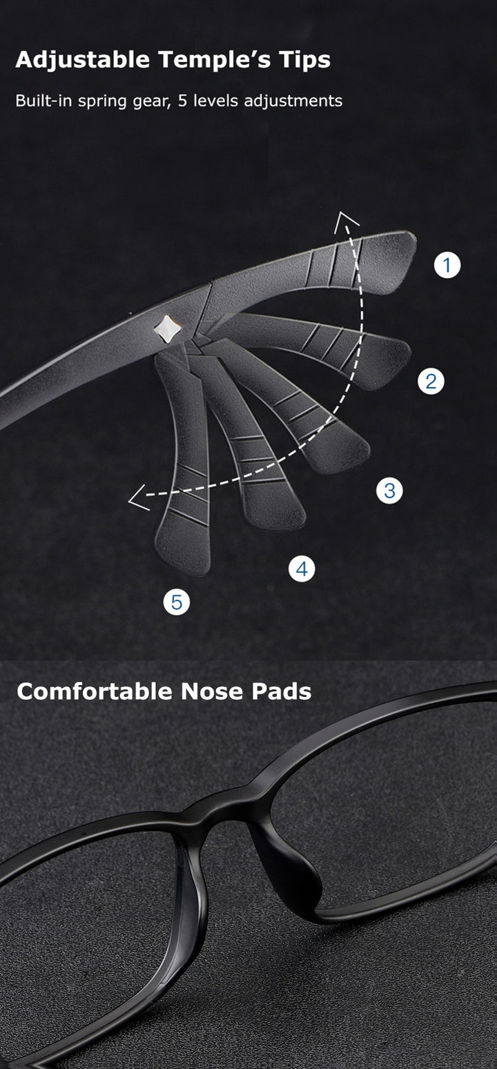 Chashma Ochki Unisex Full Rim Square Tr 90 Titanium Eyeglasses 5106.