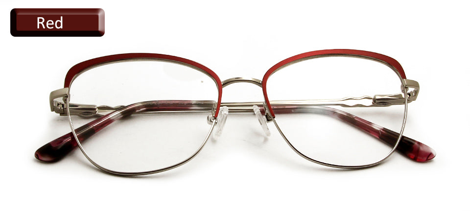 Esnbie Womens Full Rim Square Cat Eye Alloy Eyeglasses 23042 — view 3 | Esnbie at FuzWeb