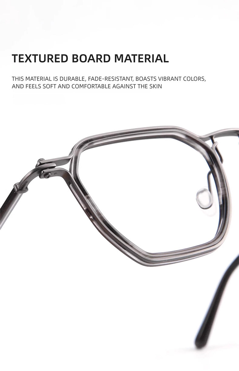 Kansept Unisex Full Rim Big Polygon Acetate Titanium Reading Glasses 475867 — view 1 | Kansept at FuzWeb