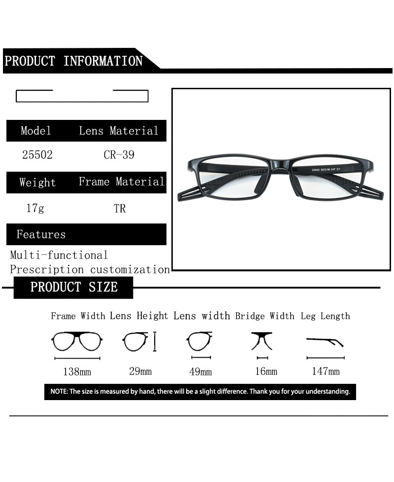 Kocolior Womens Full Rim Square Tr 90 Alloy Photochromic Reading Glasses 725502 — view 2 | Kocolior at FuzWeb